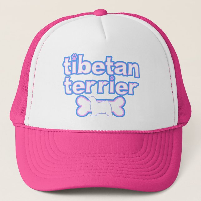 Pink & Blue Tibetan Terrier Hat (Front)