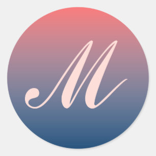 Pink & Blue Twilight Monogram Wedding Seal