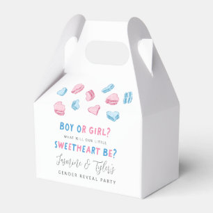 Pink Blue Valentine Hearts Gender Reveal Party Favour Box