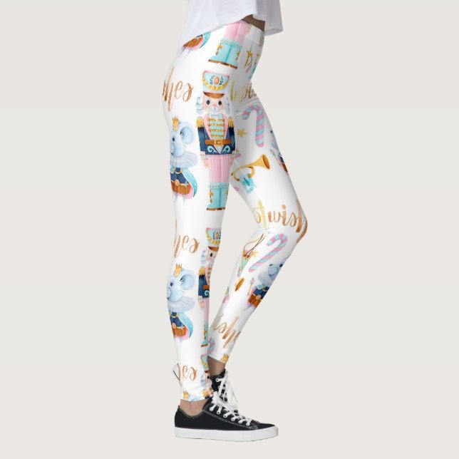 Pink Blue Vintage The Nutcracker  Leggings (Right)