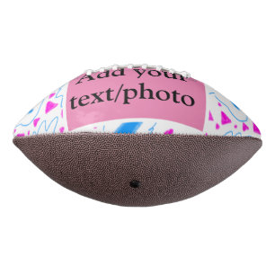 Pink blue watercolor pattern add name text custom football