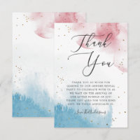 Pink Blue Watercolor Wash Gender Reveal Party