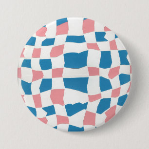 Pink & Blue Weave Pattern 7.5 Cm Round Badge