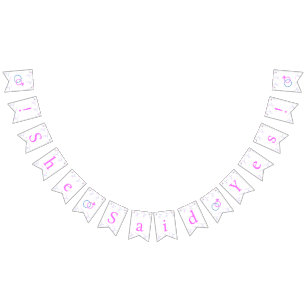 Pink Blue Wedding Rings She Said Yes! Silver White Bunting