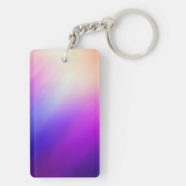 Pink Blue White Abstract Key Ring (Back)