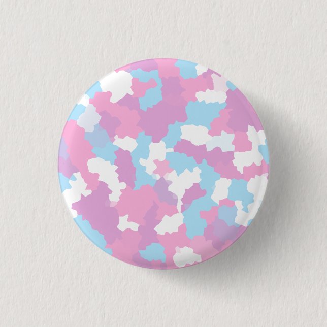 Pink Blue White Camo Abstract 3 Cm Round Badge (Front)