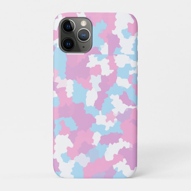 Pink Blue White Camo Abstract Case-Mate iPhone Case (Back)