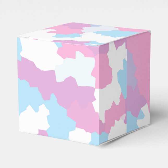 Pink Blue White Camo Abstract Favour Box (Front Side)