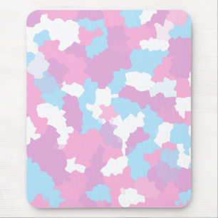 Pink Blue White Camo Abstract Mouse Pad