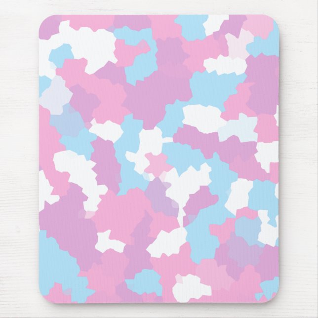 Pink Blue White Camo Abstract Mouse Pad (Front)