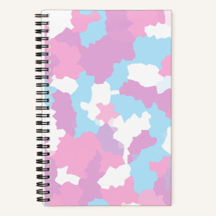 Pink Blue White Camo Abstract Notebook