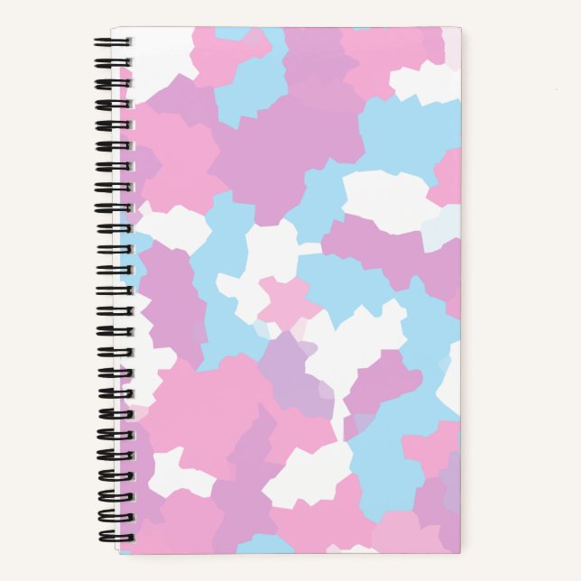 Pink Blue White Camo Abstract Notebook (Front)