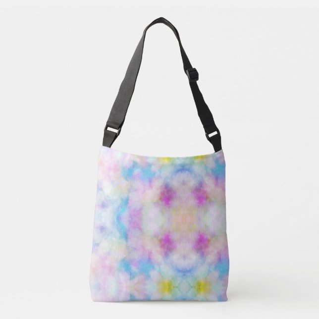 pink blue white cloud Crossbody Bag (Front)