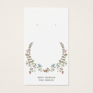 Pink Blue Wildflower Laurel Earring Display Cards