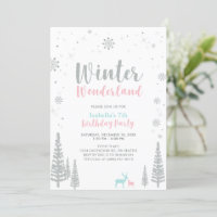 Pink & Blue Winter Wonderland Kids Birthday