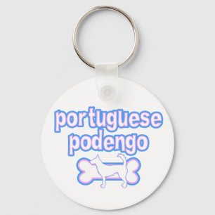 Pink & Blue Wire Portuguese Podengo Keychain