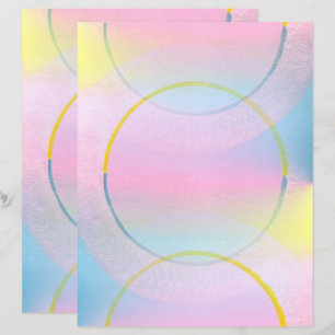 Pink Blue Yellow Blends & Circles Scrapbook Paper