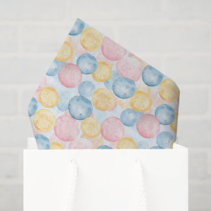 Pink Blue Yellow Bubble Gum Birthday Tissue Paper