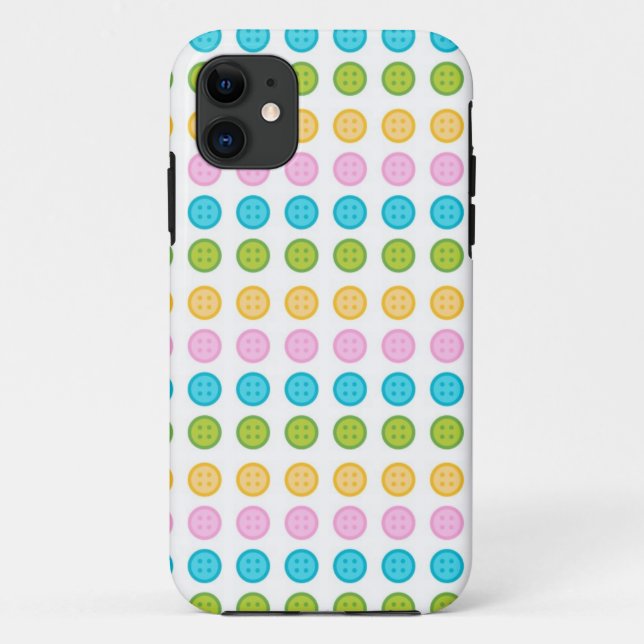 Pink blue yellow button pattern accessories trendy Case-Mate iPhone case (Back)