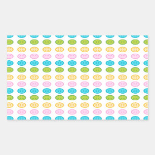 Pink blue yellow button pattern accessories trendy rectangular sticker