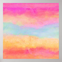 Pink Blue Yellow Rainbow Abstract Stripes