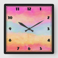 Pink Blue Yellow Rainbow Abstract Stripes