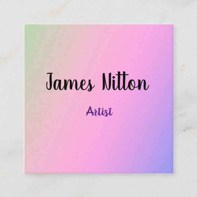 PINK BLUE YELLOW TEXTURE ABSTRACT BUSINESS CARD (Front)