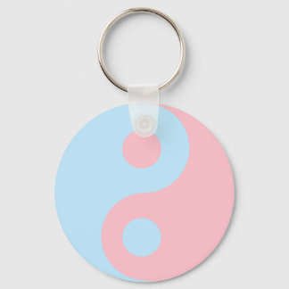 Pink Blue Yin Yang Key Ring