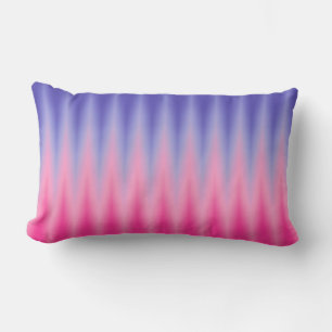 Pink Blue ZigZag Ikat Print Lumbar Cushion