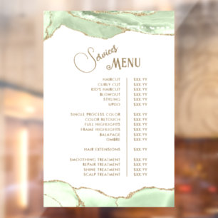 Pink Blush Agate Services Menu