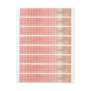 Pink Blush and Gold Wedding Address Labels