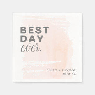 Pink Blush Best Day Every Wedding Napkin