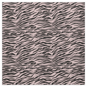 Pink Blush Black Zebra Print Fabric
