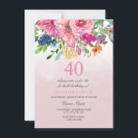 Pink Blush Botantical Watercolor 40th Birthday Invitation<br><div class="desc">Pink Blush Botantical Watercolor 40th Birthday Invitation
See matching collection in Niche and Nest Store</div>