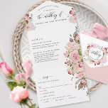 Pink, Blush, Burgundy Floral Wedding Tear Off RSVP All In One Invitation<br><div class="desc">Elegant Pink, Blush and Burgundy Floral All-in-One Wedding invitation with perforated RSVP. Environmentally friendly as there is no need for extra insert cards, RSVP cards or even envelopes, this invitation has it all! Ability to add both Wedding Ceremony and Reception details, as well as RSVP postcard ready for guests to...</div>