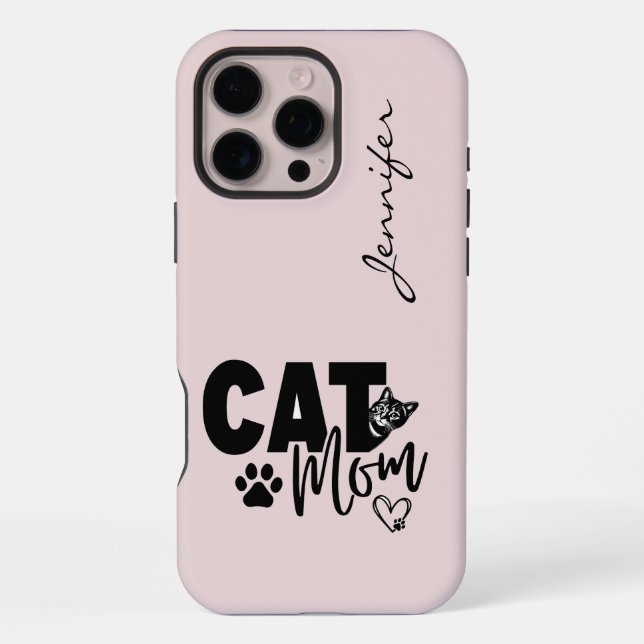 Pink Blush Cat Mum iPhone  Case (Back)