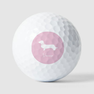 Pink blush champagne custom modern dachsund golf balls
