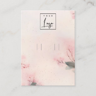 Pink Blush Cherry Blossom Logo Hoop Holder Business Card