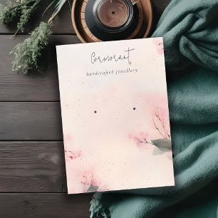 Pink Blush Cherry Blossom Stud Earring Display Business Card