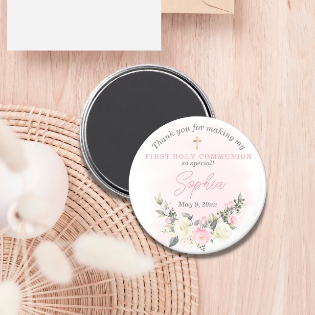 Pink blush First Communion magnet favour (Creator Uploaded)