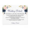 Pink Blush Floral Blue Wedding Details Card