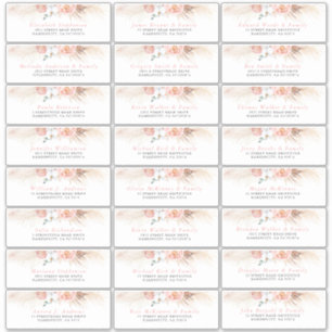 Pink Blush Floral Individual Guest Address Labels