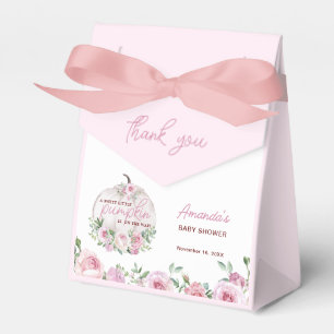 Pink Blush Floral Little Pumpkin Baby Shower Favour Box