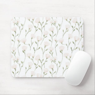 Pink blush floral mouse pad