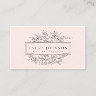 Pink Blush Floral Wedding Planner Business Cards