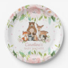 Pink Blush Floral Woodland Animals Baby Shower