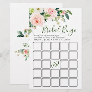 Pink Blush Flowers Greenery Bridal Shower Game