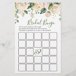 Pink Blush Flowers Greenery Bridal Shower Game