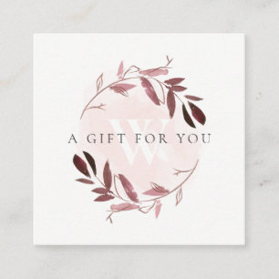 PINK BLUSH FOLIAGE INITIAL WREATH GIFT CERTIFICATE