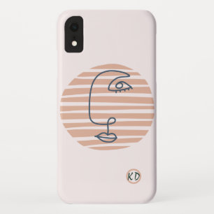 Pink Blush Geometric Modern Art iPhone XR Case